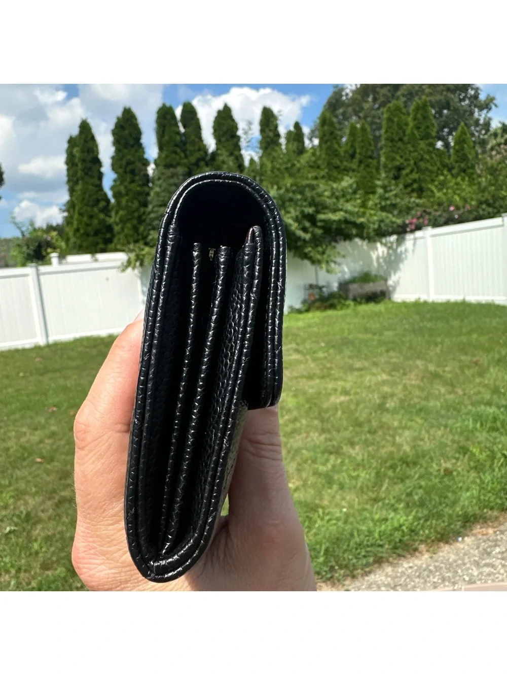 Chanel 2014 Black Caviar Quilted CC Long Flap Wallet Box